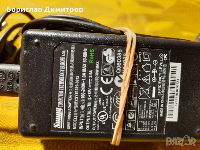 Продавам захранващ адаптер 12 V 2.5 A, снимка 6 - Друга електроника - 30971007