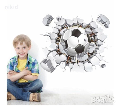 3D футбол Футболна топка стикер за стена и мебел детска стая самозалепващ, снимка 4 - Други - 18819266