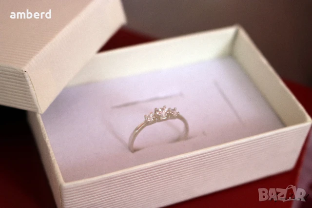 Нежен сребърен пръстен - модел PLR033, снимка 6 - Пръстени - 51354212