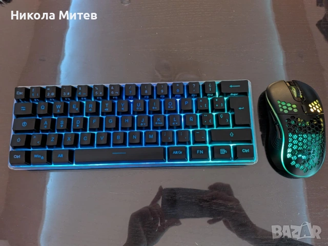 Комплект безжична геймърска клавиатура и мишка RedThunder K62, 60%, снимка 2 - Клавиатури и мишки - 53921563