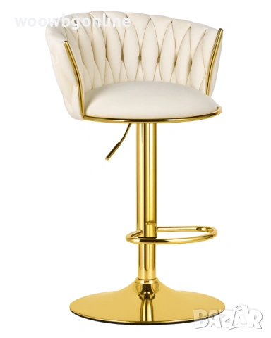 Луксозен тапициран кадифен табрет - 2 броя, снимка 3 - Столове - 53246608