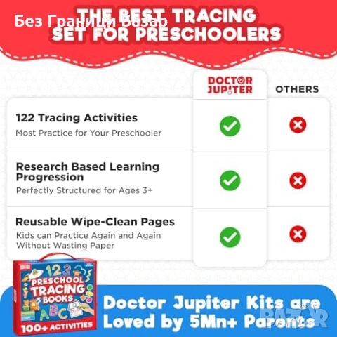 Нов Образователен комплект 3 Детски книги за писане и изтриване 3-6 години с маркери многократни, снимка 8 - Образователни игри - 54211502