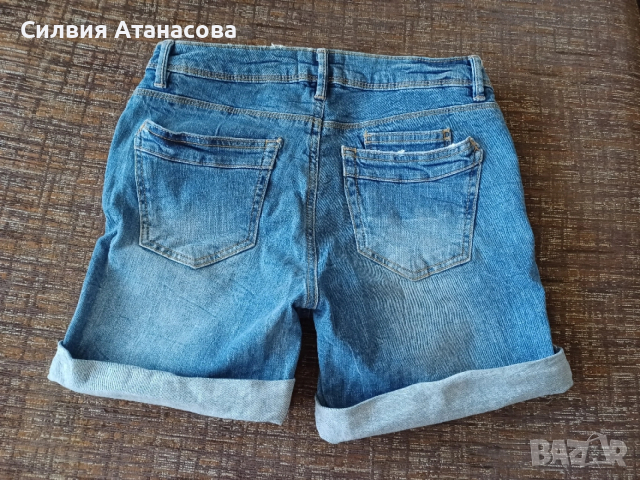 Дънкови къси панталони, снимка 6 - Къси панталони и бермуди - 54355326