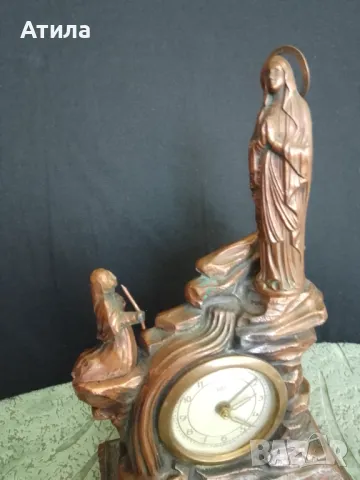 каминен механичен часовник музикална кутия, снимка 2 - Антикварни и старинни предмети - 48878759