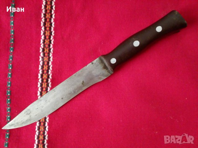 Стар Нож С Дървена Стара Кания за Силяха Пояса, снимка 3 - Антикварни и старинни предмети - 29593065