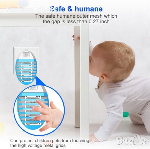 Нови 4 броя уред срещу комари, насекоми Убиец за контакт с UV светлина, снимка 5 - Други стоки за дома - 39553986