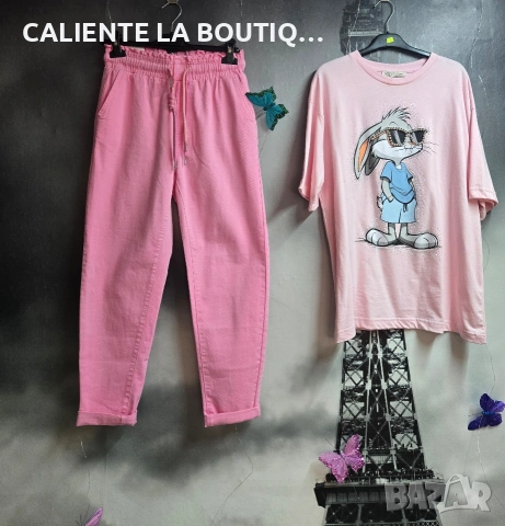 Дамски розови дънки, снимка 4 - Дънки - 54235593