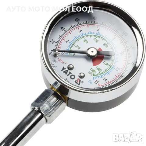 Манометър за гуми с удължител метален - 14 см/0.5-15 bar, снимка 3 - Аксесоари и консумативи - 49959195