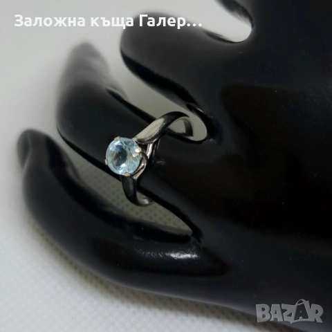 Стилен златен пръстен с фианит, бяло злато – 585, 2,04г, снимка 8 - Пръстени - 54215395