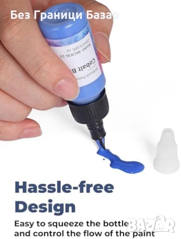 Нов Бои за аерограф Oasser 33 цвята за платно дърво текстил моделизъм и art + 3 разредителя, снимка 2 - Други - 54131066