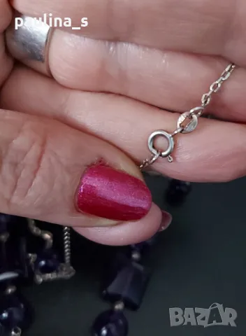 Два броя / Сребърно колие с камъни / проба 925 Italy , снимка 8 - Колиета, медальони, синджири - 49312478