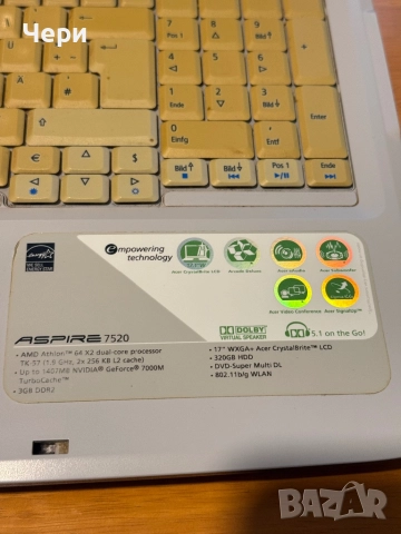 Лаптоп Acer Aspire 7520, снимка 3 - Части за лаптопи - 52679394