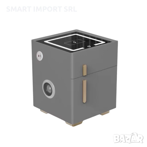 Интелигентно нощно шкафче Smart Heater, сейф, USB и Type-C, Bluetooth, сив