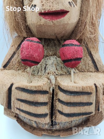 Голяма кокосова касичка за пари,стотинки, снимка 4 - Декорация за дома - 37789166