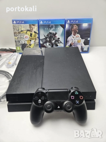 +Гаранция! PS4 Playstation 4 Плейстейшън 4 500GB джойстик игра кабели 3 игри, снимка 4 - PlayStation конзоли - 46232488