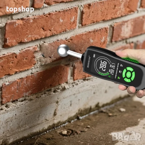 НОВ влагомер за стена RDINSCOS, зидария, дърво, замазка, бетон, мазилка с топка, снимка 3 - Гедорета - 51615193