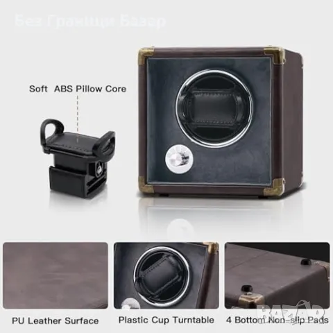 Нова Тиха Автоматична Кутия за Часовници с PU Кожа и LED Светлина, снимка 8 - Други - 47617639