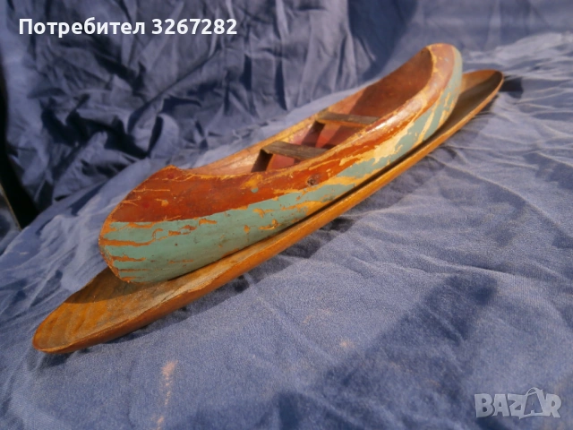 Лодка,Макет,Индианска,Кану,Пирога,Ретро, снимка 2 - Антикварни и старинни предмети - 53026065