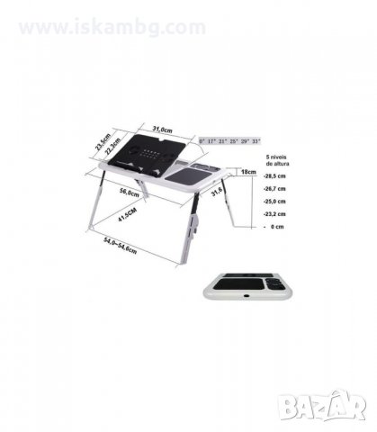 МАСИЧКА ЗА ЛАПТОП ЗА ЛЕГЛО С ОХЛАДИТЕЛ E-TABLE - код 0408, снимка 5 - Други - 34080474