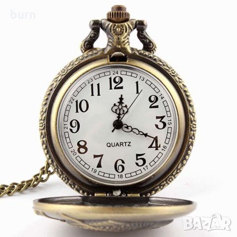 Уникален бронзов  скулптурен джобен часовник, Кварцови ретро , снимка 2 - Мъжки - 31628356