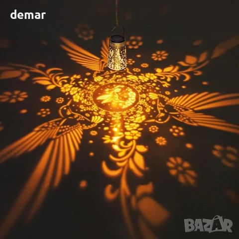 Соларни фенери Glostravier Hummingbird за външна употреба, пакет от 2 висящи соларни лампи, снимка 2 - Соларни лампи - 50594535