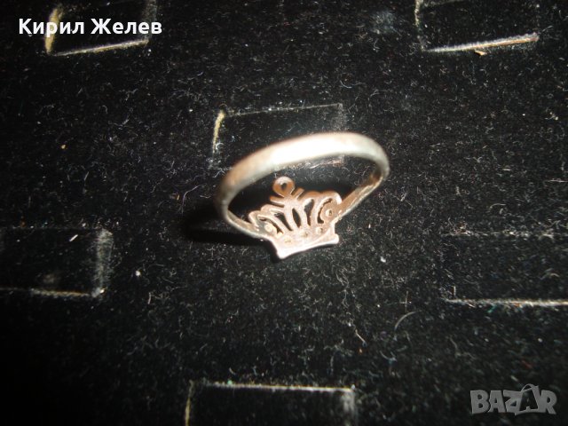 СРЕБЪРЕН ДИАМАНТЕН ПРЪСТЕН с 6 ФАСЕТИРАНИ МИНИАТЮРНИ ДИАМАНТА СРЕБРО ВИСОКА ПРОБА 6217, снимка 5 - Пръстени - 30396712