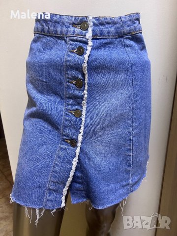 Дамска дънкова пола с копчета !, снимка 5 - Поли - 42097529