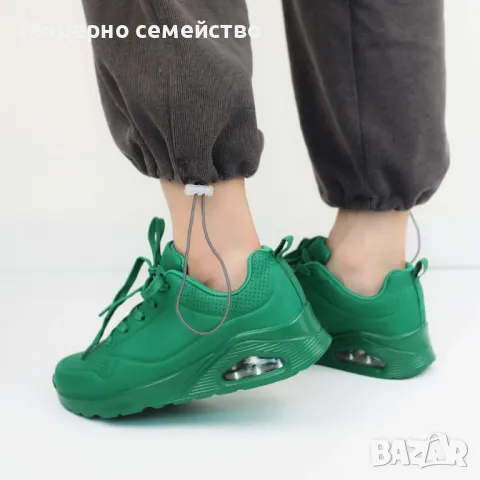 Дамски маратонки в зелено , снимка 2 - Маратонки - 49402052