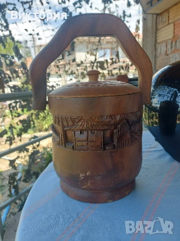 Дървен съд за лед, снимка 2 - Антикварни и старинни предмети - 50743621