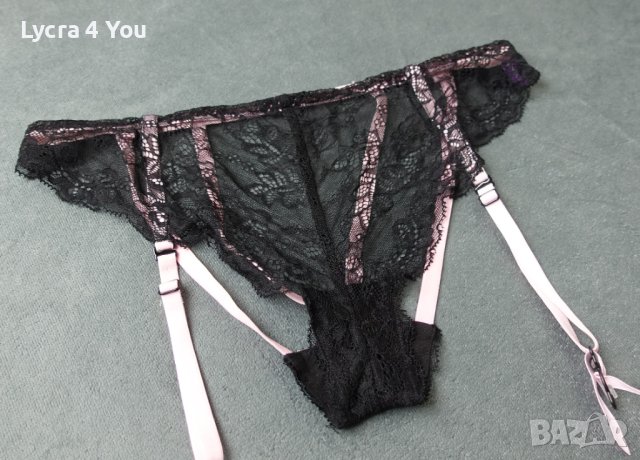 L черни дантелени бразилиани с изрязана задна част и жартиери, снимка 9 - Бельо - 40407282