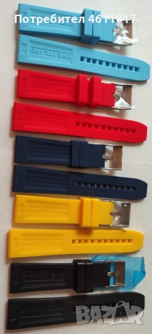 Силиконови каишки BREITLING 22мм, снимка 6 - Каишки за часовници - 52107587