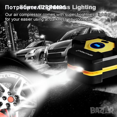 Мощен авариен компресор за кола 12V, снимка 8 - Аксесоари и консумативи - 30899432