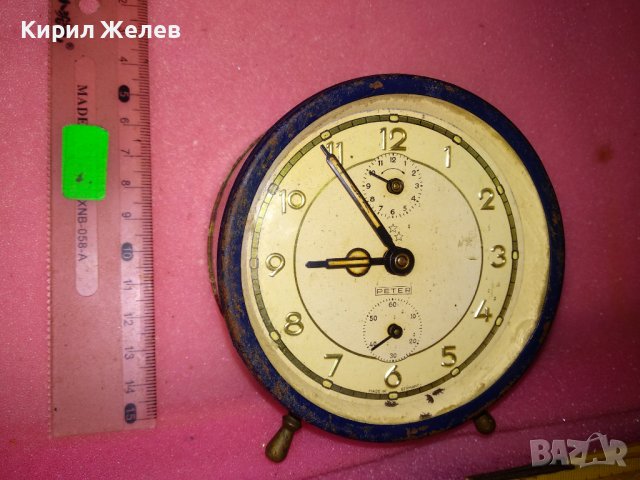 PETER MADE in GERMANY Стар КОЛЕКЦИОНЕРСКИ МЕХАНИЧЕН БУДИЛНИК ВИНТИДЖ МОДЕЛ НЕМСКИ РЯДЪК 43710