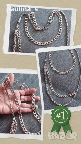Рокерски ланец стомана / Уникален с различни плетки, снимка 2 - Колиета, медальони, синджири - 48565239