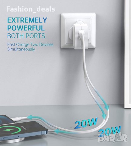 Ново 40W 2 -портово USB C зарядно устройство Адаптер за стена за телефон, снимка 5 - Оригинални зарядни - 33996120