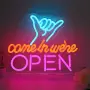 Димируем LED неонов надпис OPEN с ръка, USB, 35 x 31 см, снимка 1