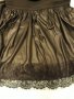 Къса кожена пола с коприна и дантела, супер модерна и луксозна, ластичен колан на кръста, богато раз, снимка 6