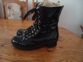 Дамски зимни обувки тип кубинки от естествена лачена кожа, снимка 12