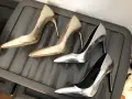 Елегантни метализирани обувки на ток Zara (Златни / Сребърни), снимка 3