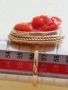 Дамски златен пръстен 14к с инкрустирана коралова камея, снимка 12