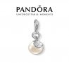 Талисман Pandora висулка бяла перла с детелина, снимка 1 - Гривни - 38068550