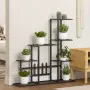 vidaXL Цветарник, 94,5x25x88 см, черен, метал, снимка 2