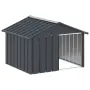 vidaXL Кучешка къща, антрацит, 116,5x103x81,5 см, поцинкована стомана, снимка 1