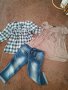 Дамски дънки и две блузки, снимка 1 - Дънки - 40861505
