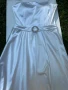 Луксозни сатенени рокли в Синьо светло синьо и Бяло, снимка 6