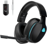 Безжични слушалки Gvyugke за игри, 2,4 GHz, черно синьо