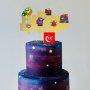 4 вид Happy Birthday Амонг Ус Ъс Among Us пластмасов топер украса табела за торта рожден ден
