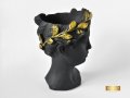 Арт ваза във формата на глава на гръцка богиня / Подарък за рожден ден / Абстрактна ваза черен мат, снимка 5