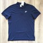 НОВА 100 % оригинална тъмно синя памучна поло тениска с яка NIKE размер L от САЩ, снимка 1 - Тениски - 40507221