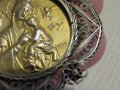 Възрожденска Сребърна икона, амулет, накит, медальон с Богородица, Дева Мария - Панагия  - Богородиц, снимка 6